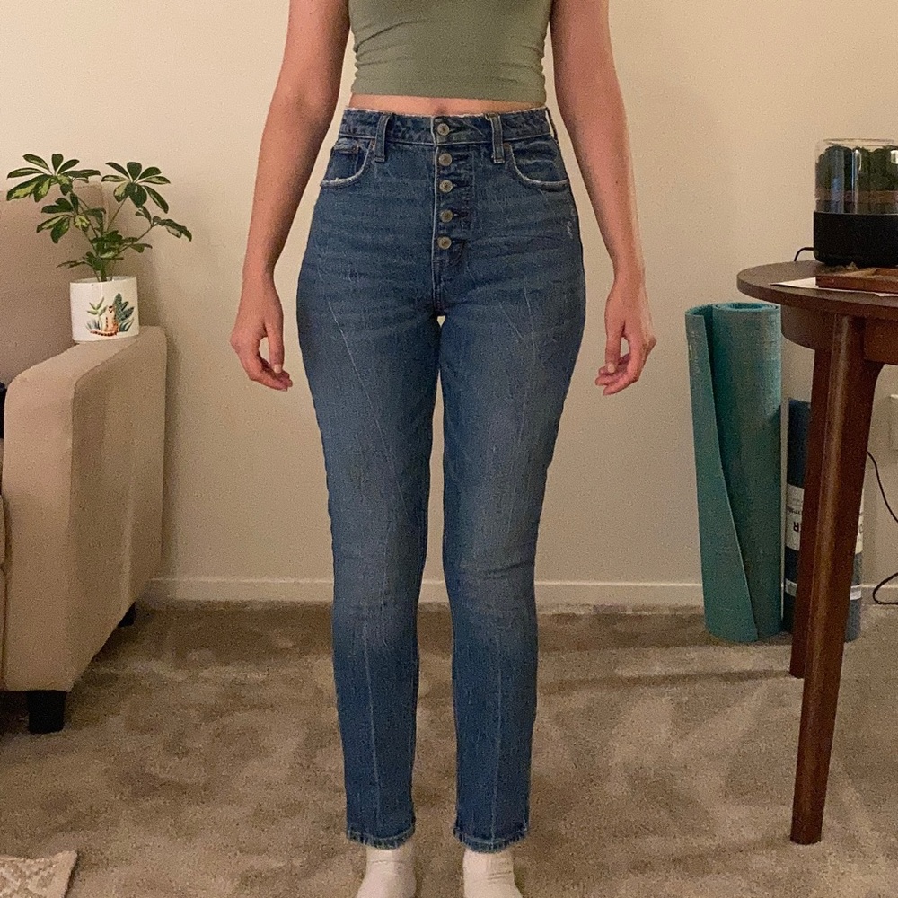 Abercrombie & Fitch Blue Skinny High Rise Curve Jean